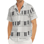 Piano Pattern Print Men's Deep V-Neck Shirt