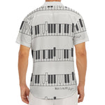 Piano Pattern Print Men's Deep V-Neck Shirt