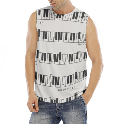 Piano Pattern Print Men's Fitness Tank Top