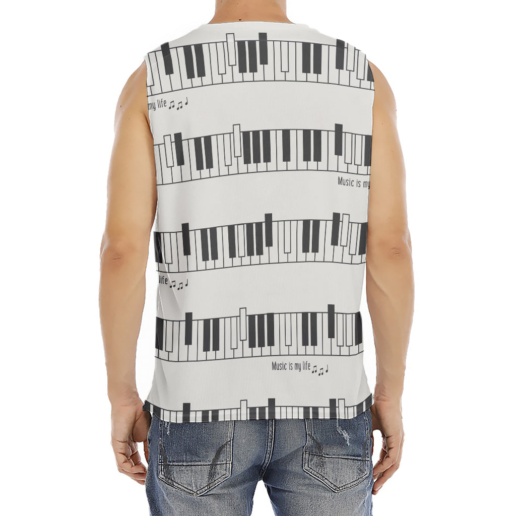 Piano Pattern Print Men's Fitness Tank Top