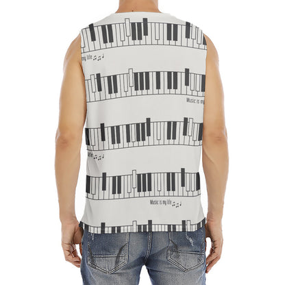 Piano Pattern Print Men's Fitness Tank Top