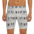 Piano Pattern Print Men's Long Boxer Briefs