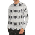 Piano Pattern Print Men's Long Sleeve Rash Guard