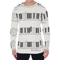 Piano Pattern Print Men's Long Sleeve T-Shirt