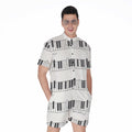 Piano Pattern Print Men's Romper
