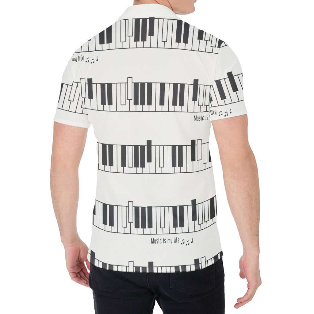 Piano Pattern Print Men's Shirt