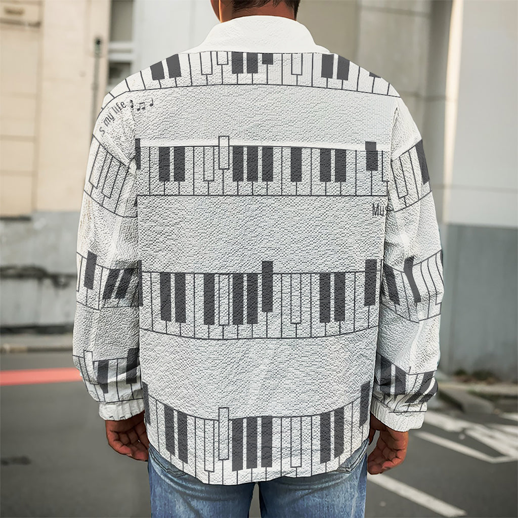 Piano Pattern Print Men's Shirt Jacket