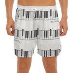 Piano Pattern Print Men's Split Running Shorts