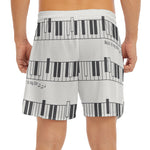 Piano Pattern Print Men's Split Running Shorts