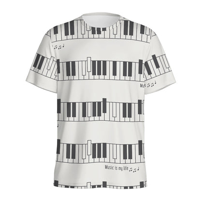 Piano Pattern Print Men's Sports T-Shirt