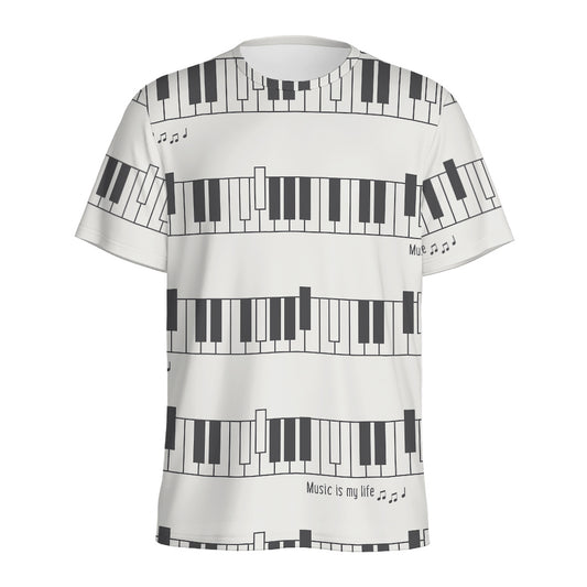 Piano Pattern Print Men's Sports T-Shirt