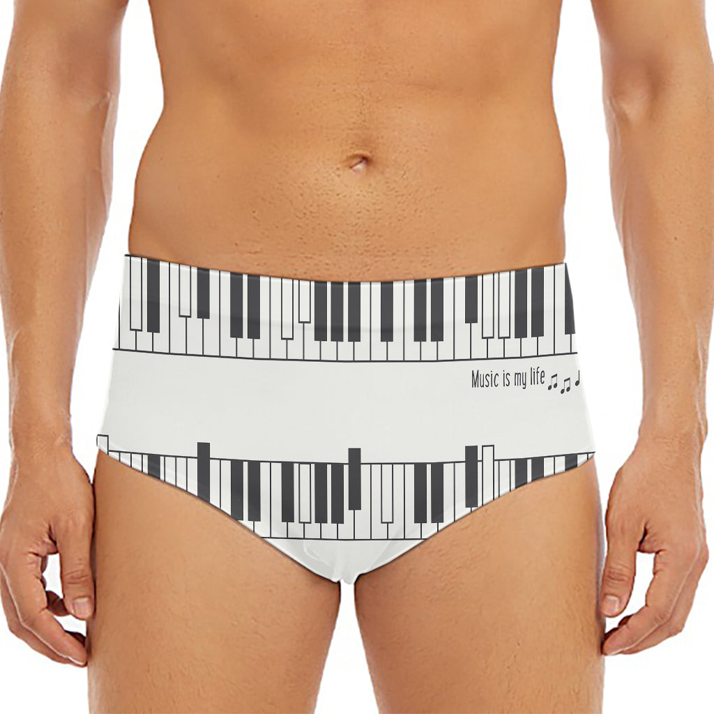 Piano Pattern Print Men's Triangle Swim Briefs