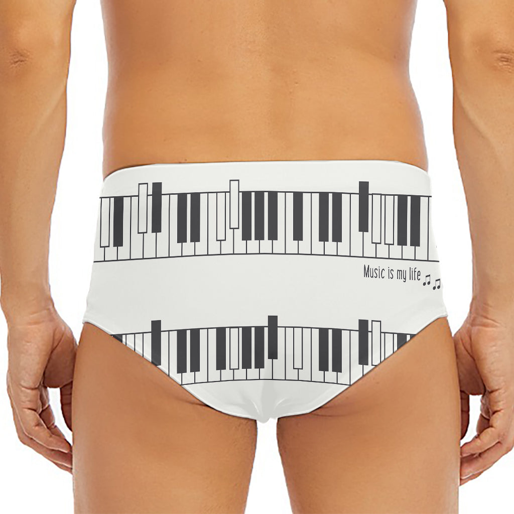 Piano Pattern Print Men's Triangle Swim Briefs