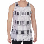 Piano Pattern Print Men's Velvet Tank Top