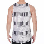Piano Pattern Print Men's Velvet Tank Top
