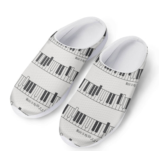 Piano Pattern Print Mesh Casual Shoes