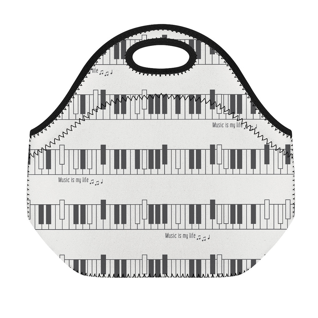 Piano Pattern Print Neoprene Lunch Bag