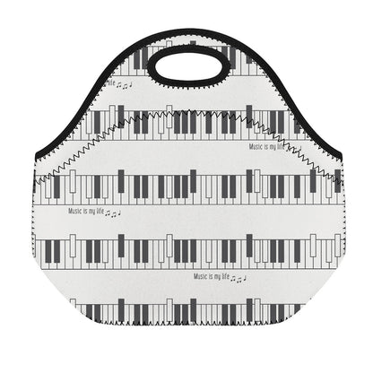 Piano Pattern Print Neoprene Lunch Bag
