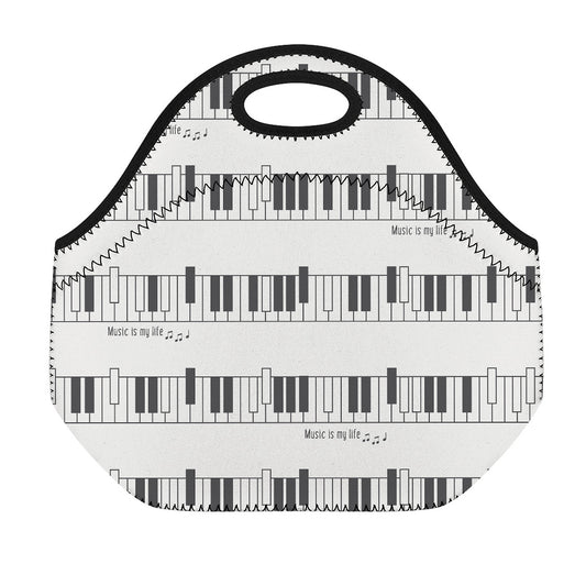Piano Pattern Print Neoprene Lunch Bag