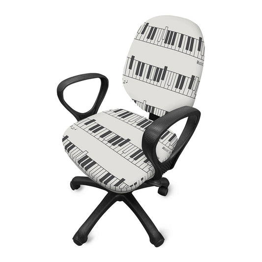 Piano Pattern Print Office Chair Cover