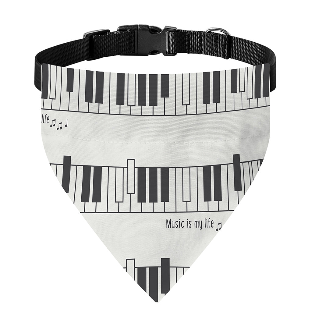 Piano Pattern Print Over The Collar Dog Bandana