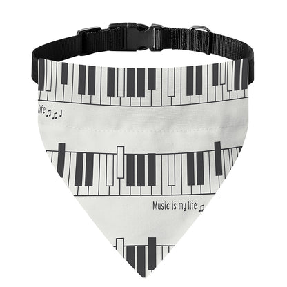 Piano Pattern Print Over The Collar Dog Bandana