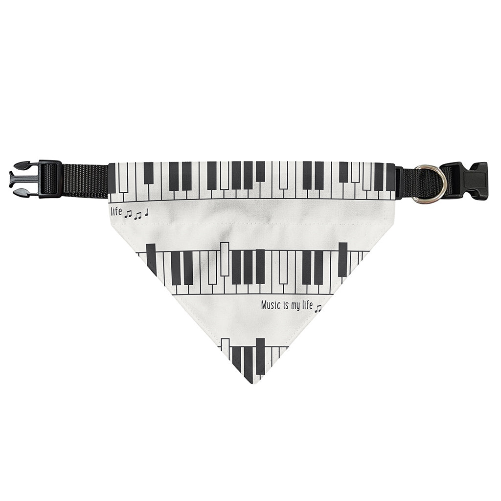 Piano Pattern Print Over The Collar Dog Bandana