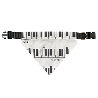 Piano Pattern Print Over The Collar Dog Bandana