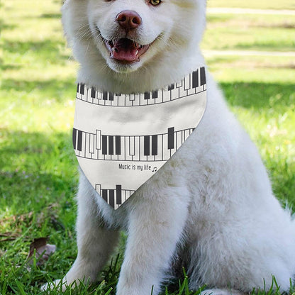Piano Pattern Print Over The Collar Dog Bandana