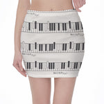 Piano Pattern Print Pencil Mini Skirt