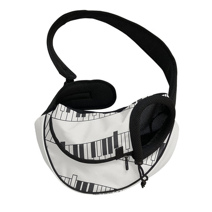 Piano Pattern Print Pet Sling Carrier
