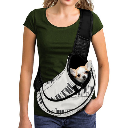 Piano Pattern Print Pet Sling Carrier