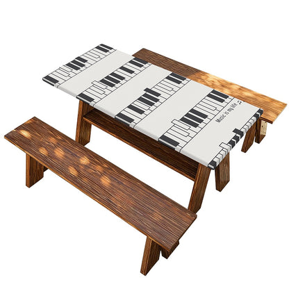 Piano Pattern Print Picnic Table Cover