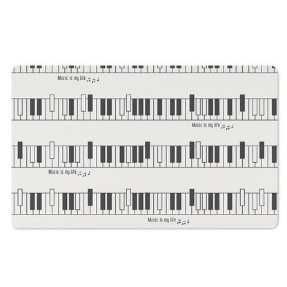 Piano Pattern Print Polyester Doormat