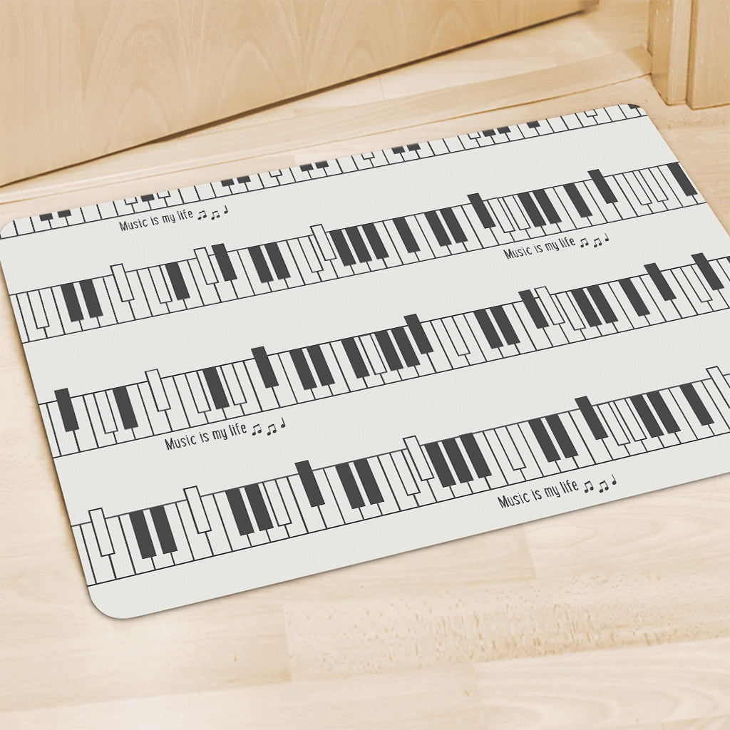 Piano Pattern Print Polyester Doormat