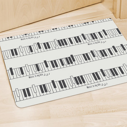 Piano Pattern Print Polyester Doormat