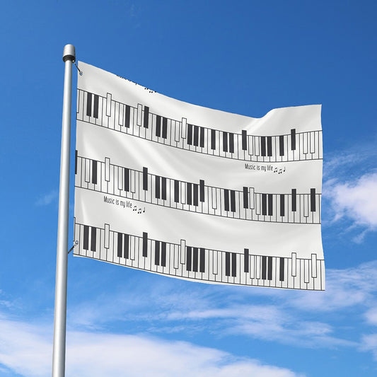 Piano Pattern Print Polyester Flag