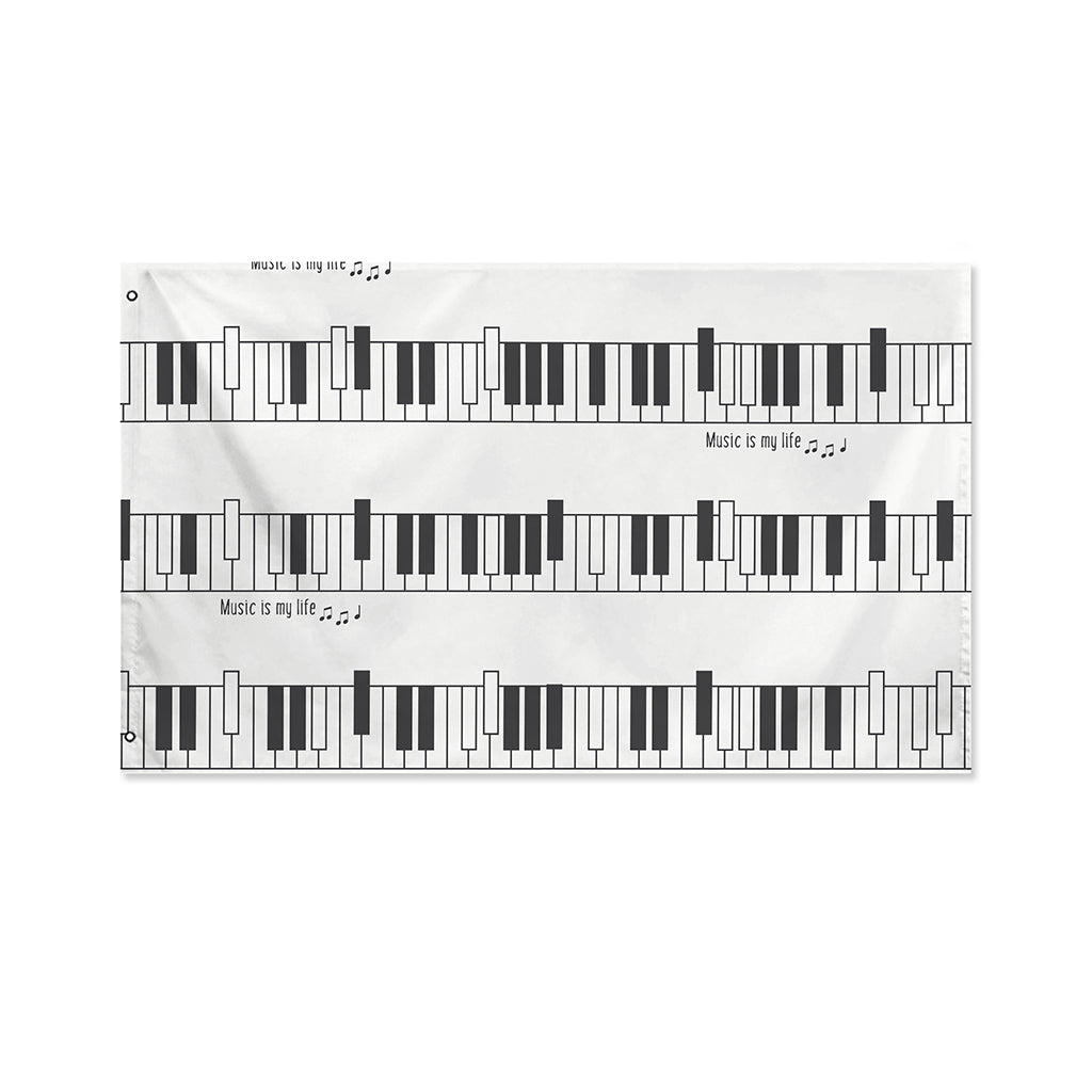 Piano Pattern Print Polyester Flag