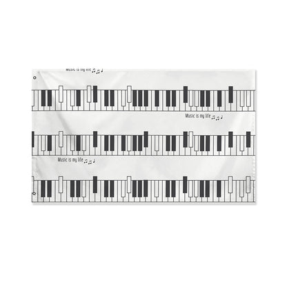 Piano Pattern Print Polyester Flag