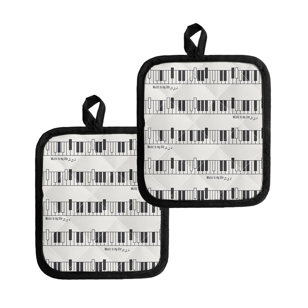 Piano Pattern Print Pot Holders