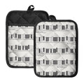 Piano Pattern Print Pot Holders With Pocket