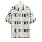 Piano Pattern Print Rayon Hawaiian Shirt