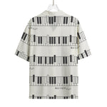 Piano Pattern Print Rayon Hawaiian Shirt