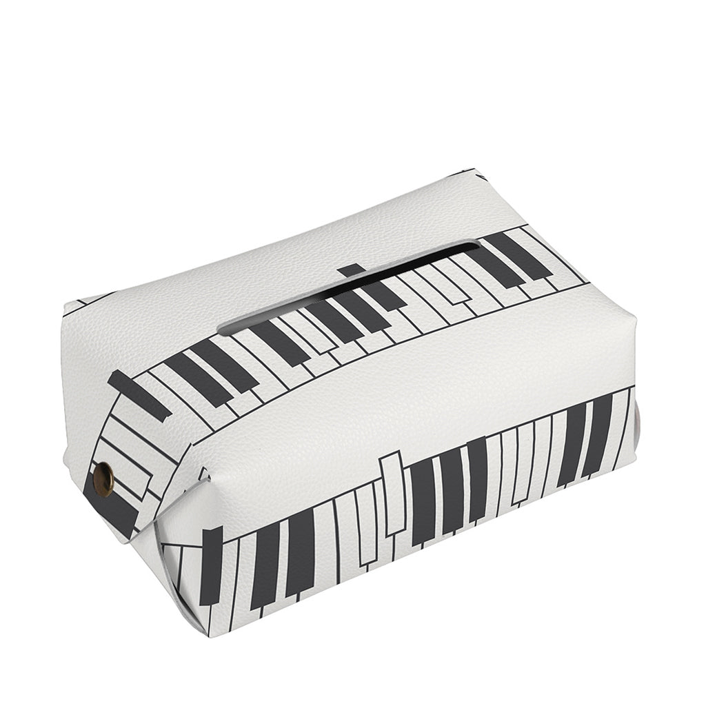 Piano Pattern Print Rectangle Tissue Box Cover