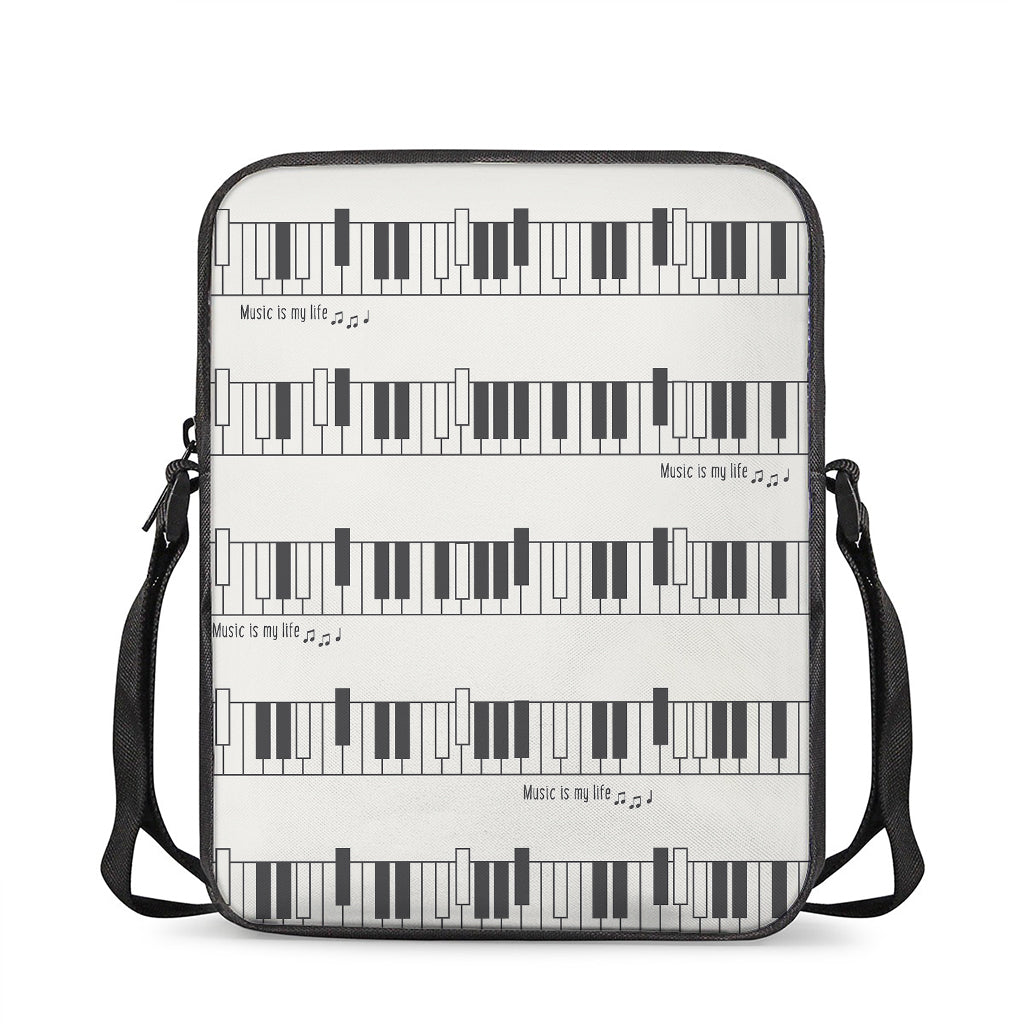 Piano Pattern Print Rectangular Crossbody Bag