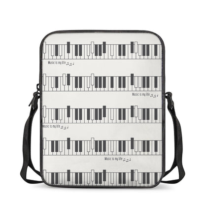 Piano Pattern Print Rectangular Crossbody Bag