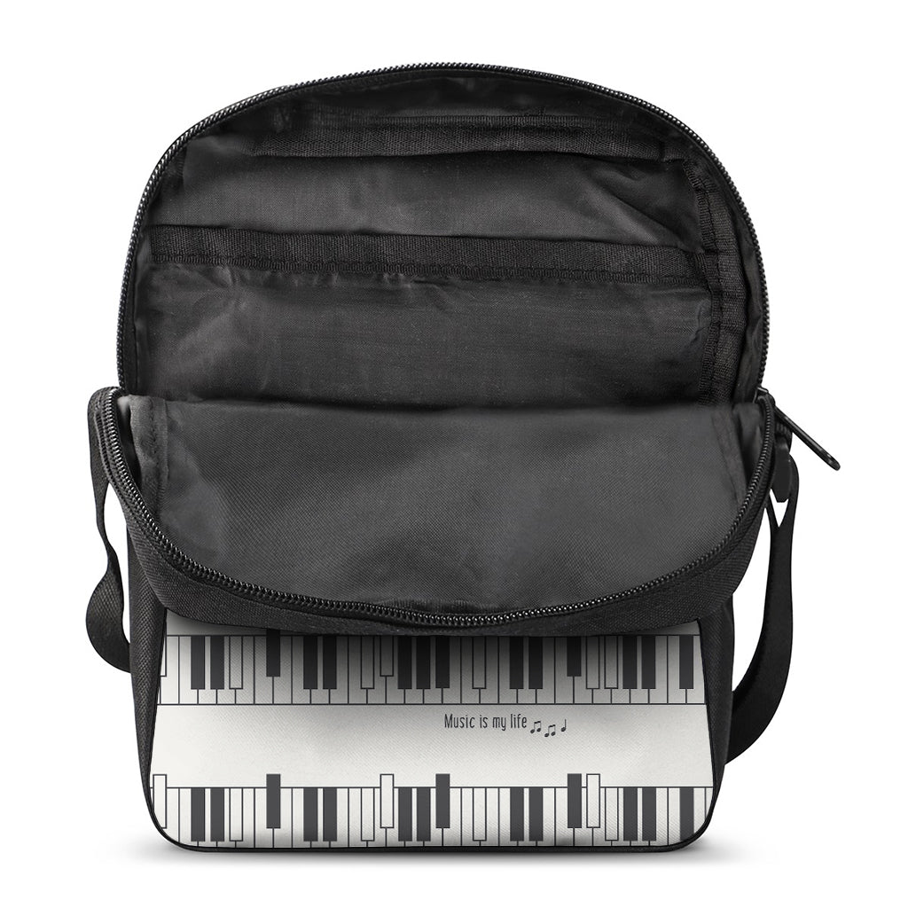 Piano Pattern Print Rectangular Crossbody Bag