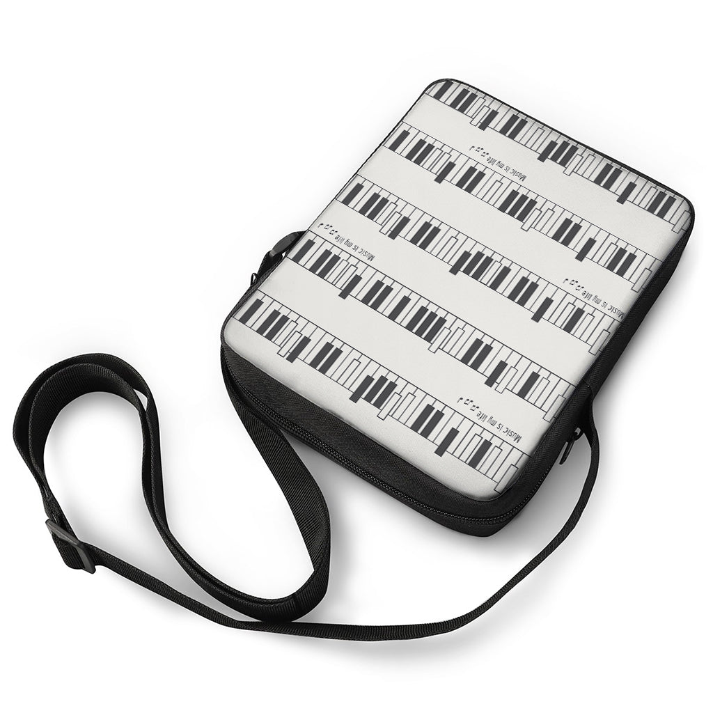 Piano Pattern Print Rectangular Crossbody Bag