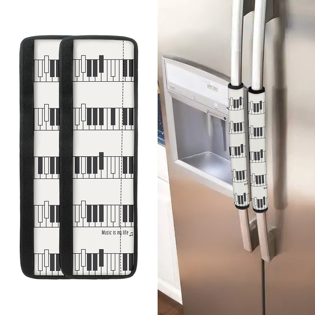Piano Pattern Print Refrigerator Handle Covers