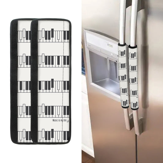 Piano Pattern Print Refrigerator Handle Covers